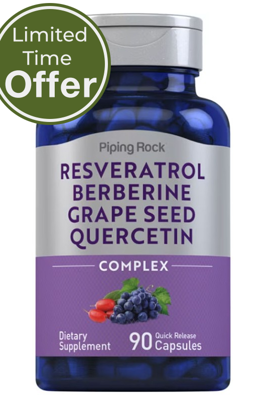 Resveratrol Berberine Grape Seed Quercetin Extract 90 Capsules